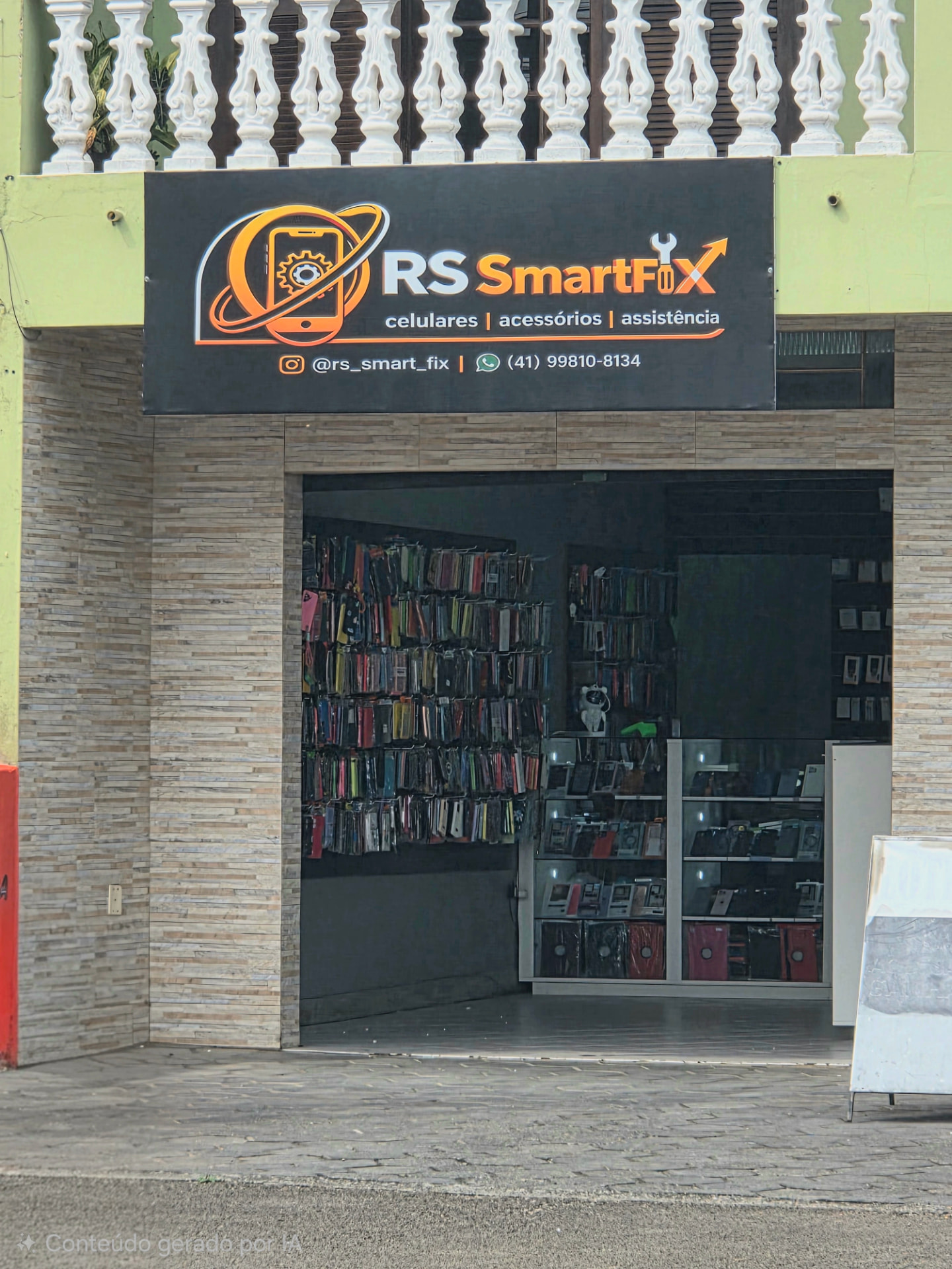 Fachada da loja RS SmartFix no Maria Antonieta, Pinhais